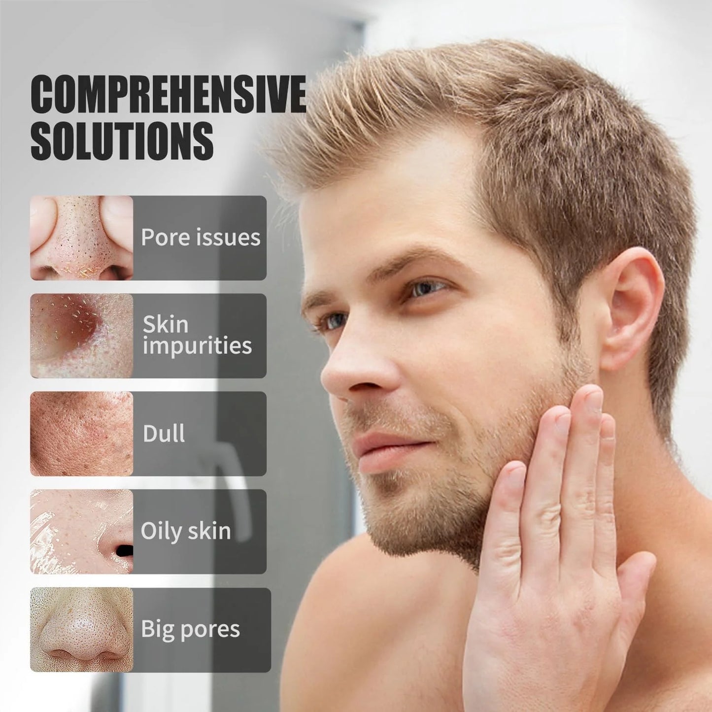 2-in-1 Blackhead Remover Peel-Off Mask for Men - Deep Cleansing Facial Mask with Small Spoon, 8.46 Oz