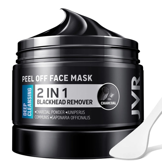 2-in-1 Blackhead Remover Peel-Off Mask for Men - Deep Cleansing Facial Mask with Small Spoon, 8.46 Oz